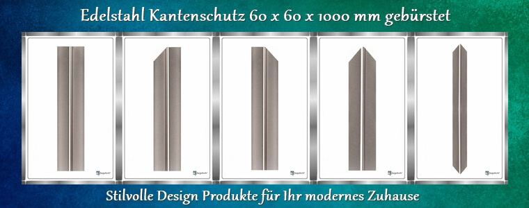 Edelstahl Kantenschutz 60 x 60 x 1000 mm gebürstet