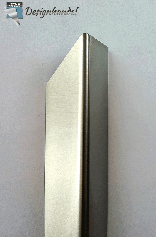 Edelstahl Kantenschutz 20x20 mm, mit einseitiger Halbspitze